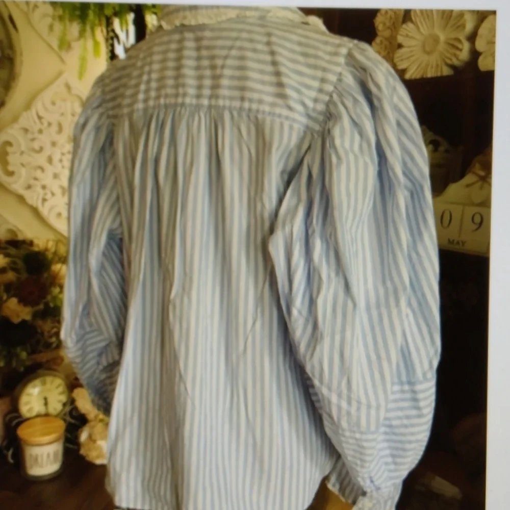 Free People Bexley Cotton Striped Blouse - Picture 5 of 11